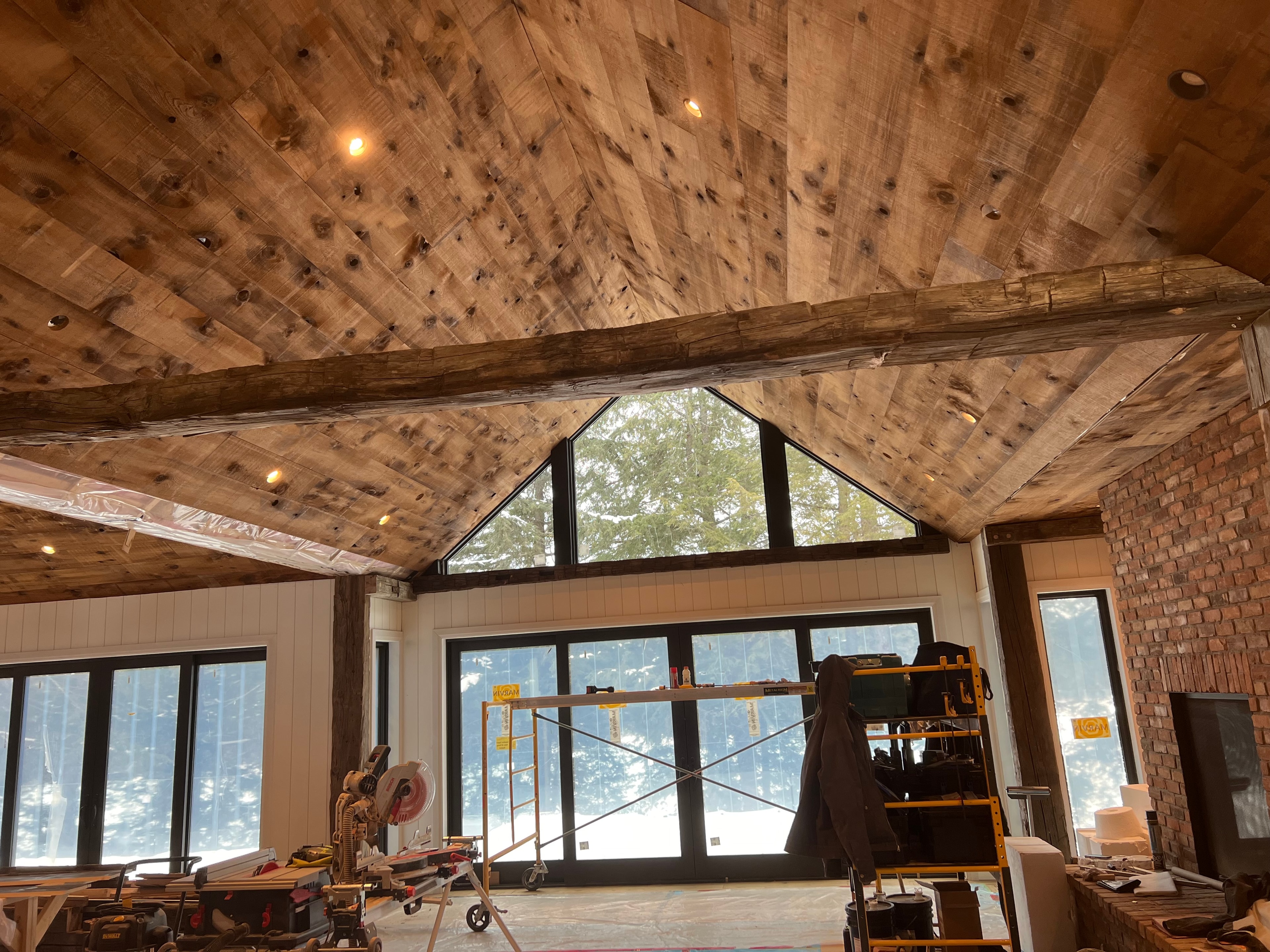 Wooden feature wall contemporary home