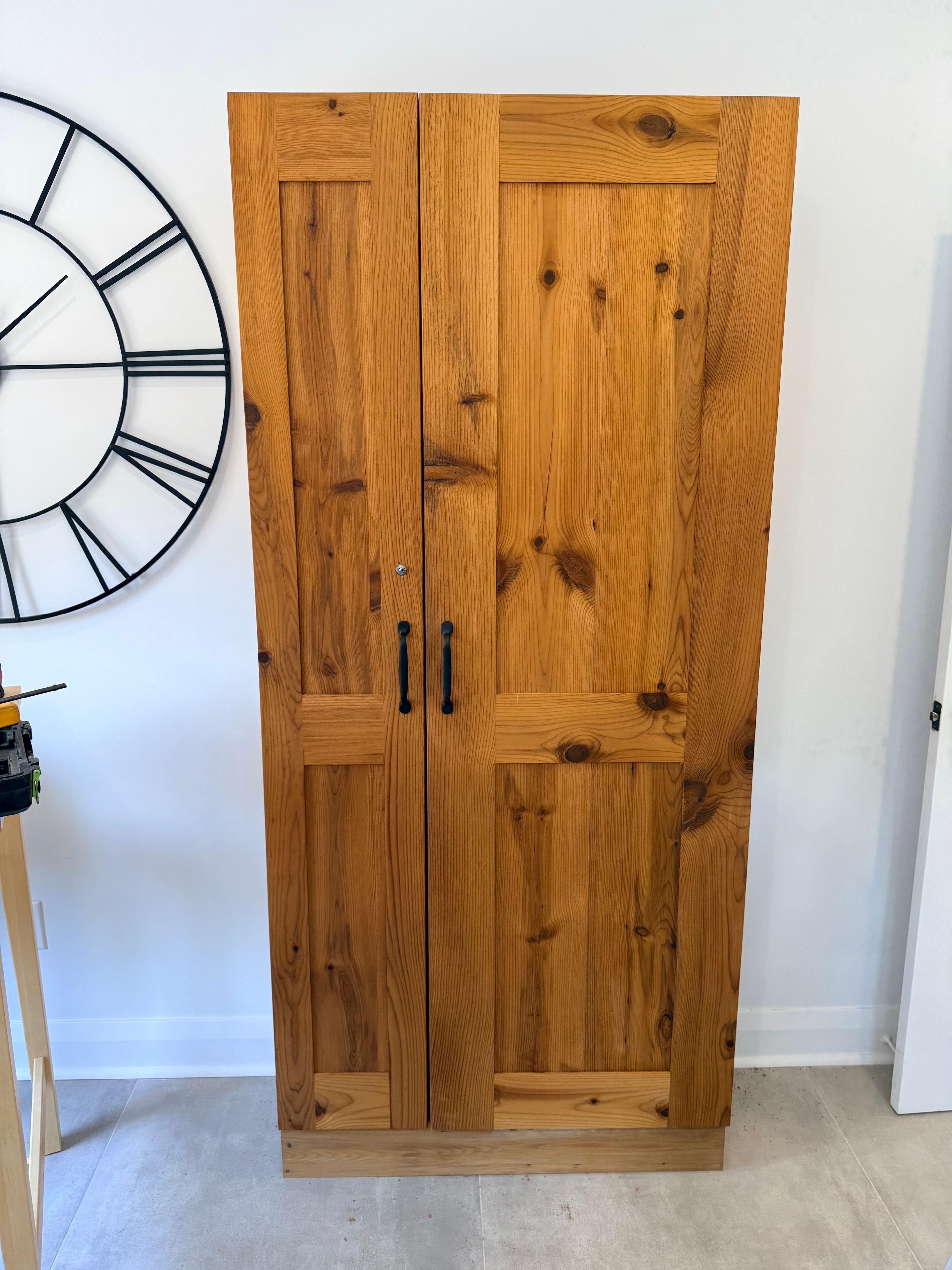 Custom pine dresser with black iron handles